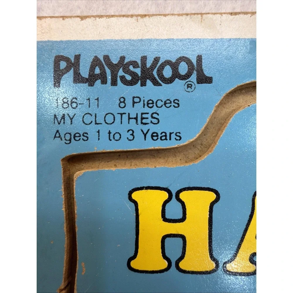 Vintage 1986 Playskool My Clothes‎ Wooden Inlay Puzzle 8 Pieces 186-11 USA Made